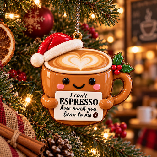 3D Raised Santa Hat Coffee Mug Ornament – Espresso Christmas Decor