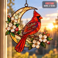 Personalized Cardinal Memorial Window Hanging – Custom Name & Dates