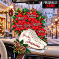 Personalized Name Faith & Poinsettia Ice Skates Christmas Ornament - Inspirational Keepsake