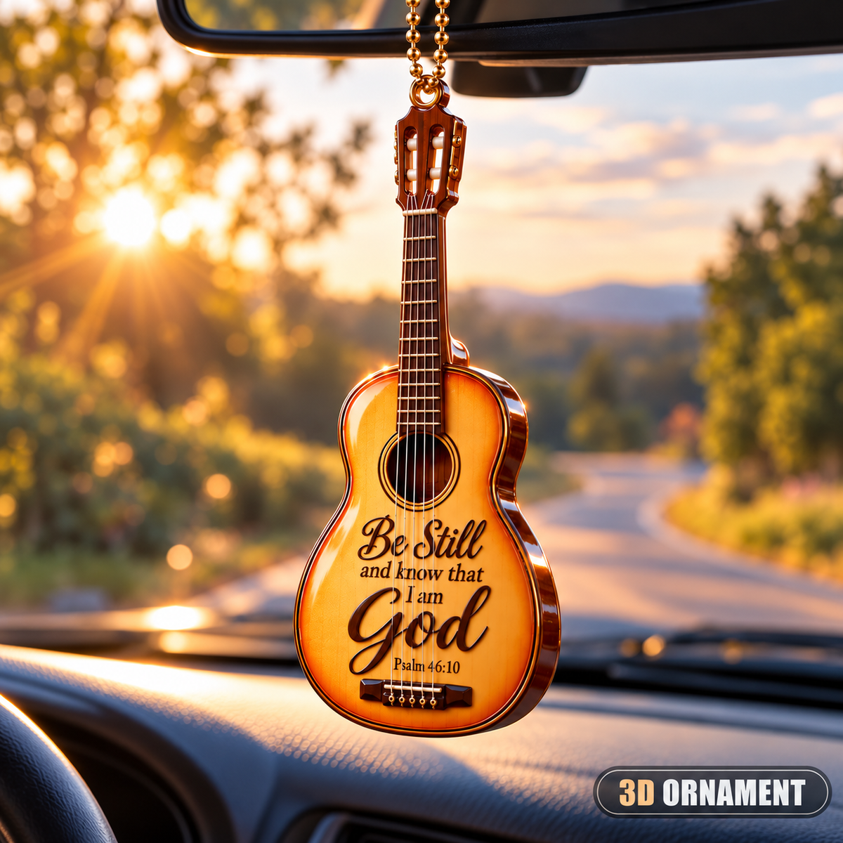 Be Still and Know That I Am God 3D Guitar Ornament – Christian Faith Gift