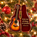 3D With God All Things Are Possible Guitar Case Ornament