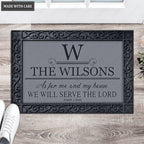 Luvingrace L124 Vintage Monogram Collection As For My House Personalized Doormat
