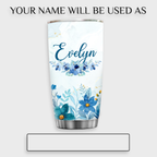 Blue Flower Butterfly 60th Birthday Blessing Today's Wishes Bring You Beautiful Custom Gifts Men Women Stainless Steel Tumbler - Personalized Stainless Steel Tumbler