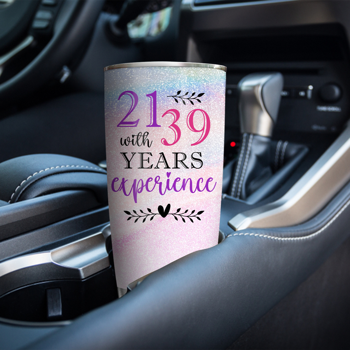 Pink Blue Glitter 60th Birthday Funny 21 With 39 Years Experience Custom Gifts Men Women Stainless Steel Tumbler - Personalized Stainless Steel Tumbler