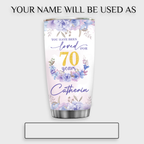 Purple Flower Golden Glitter 70th Birthday You Have Been Loved For 70 Years Custom Gifts Men Women Stainless Steel Tumbler - Personalized Stainless Steel Tumbler