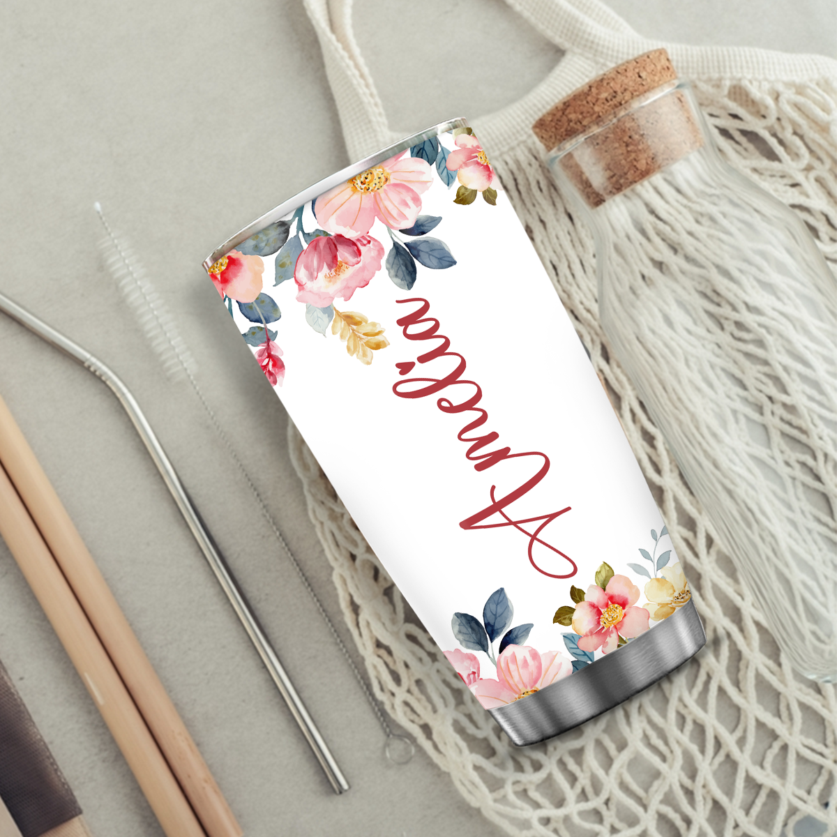 Watercolor Floral 60th Birthday It's Not How Old We Are In Life Custom Gifts Men Women Stainless Steel Tumbler - Personalized Stainless Steel Tumbler