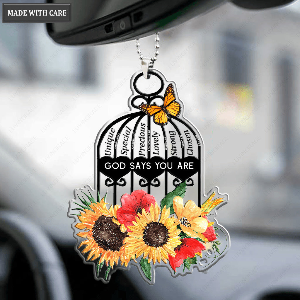 Floral birdcage God Says You Are Ornament