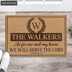 Luvingrace L130 Vintage Monogram Collection As For My House Personalized Doormat