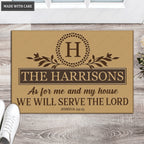 Luvingrace L131 Floral Monogram Collection As For My House Personalized Doormat