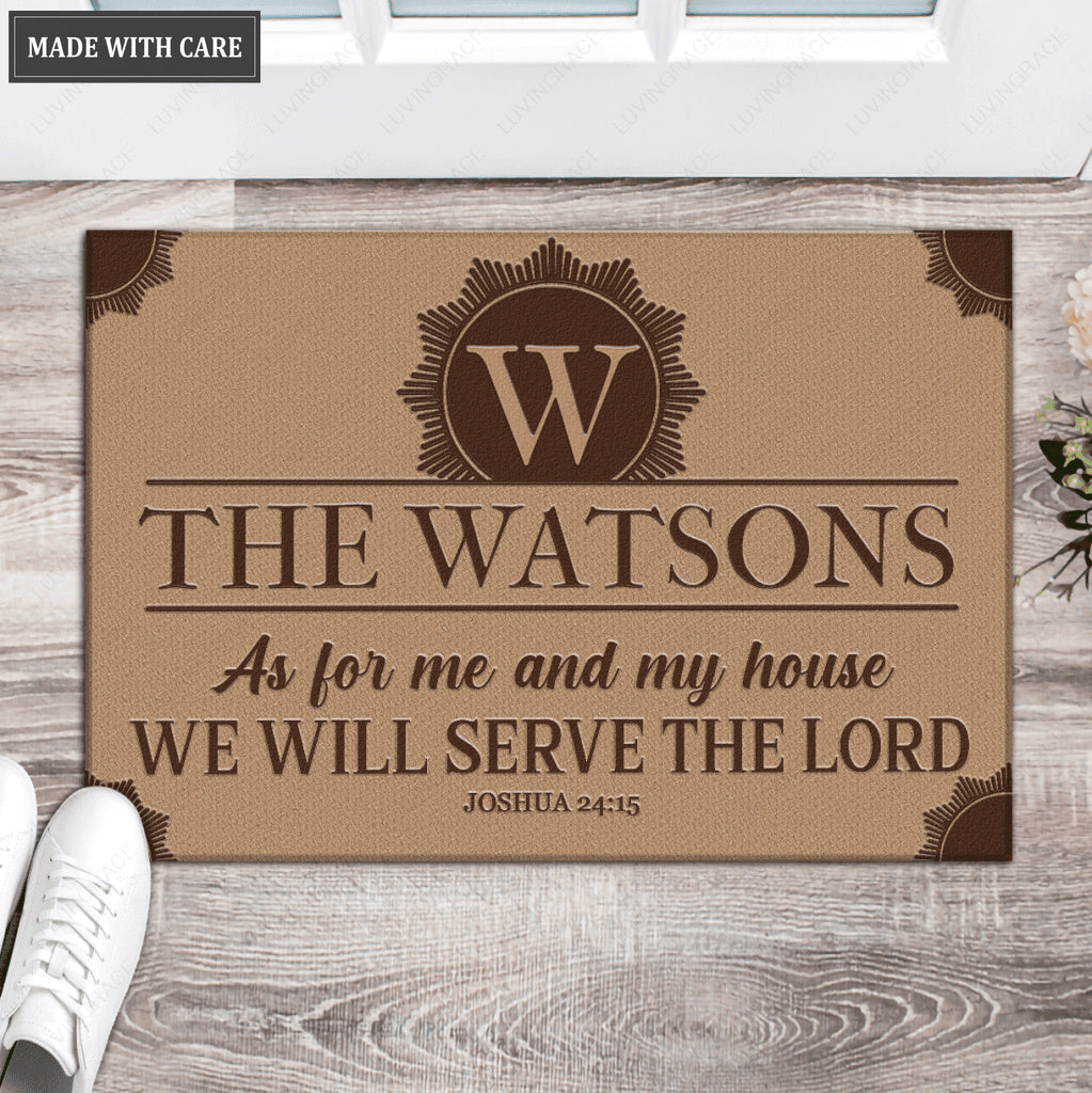 Luvingrace L132 Floral Monogram Collection As For My House Personalized Doormat