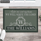Luvingrace L133 Vintage Monogram Collection As For My House Personalized Doormat