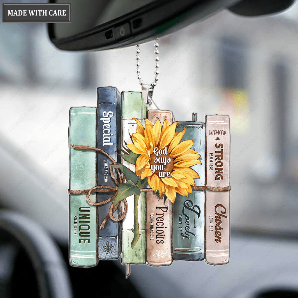Sunflower Book God Says Ornament