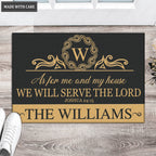 Luvingrace L134 Vintage Monogram Collection As For My House Personalized Doormat