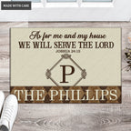 Luvingrace L136 Vintage Monogram Collection As For My House Personalized Doormat