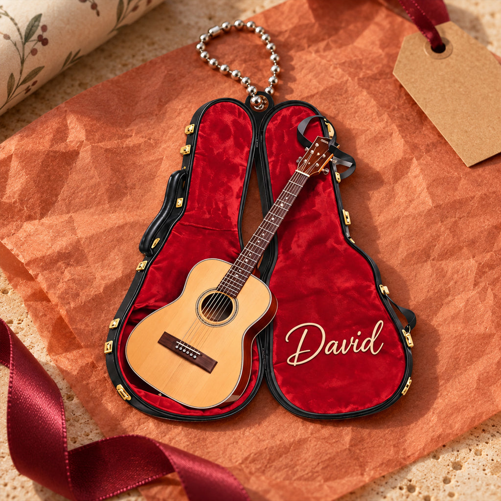 Personalized Name Guitar Case Ornament – Gift for Music Lovers