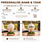 3D Printed Personalized Golf Ball Ornament – Custom Name & Year