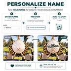 3D Personalized Name Golf Ball & Crossed Clubs Ornament