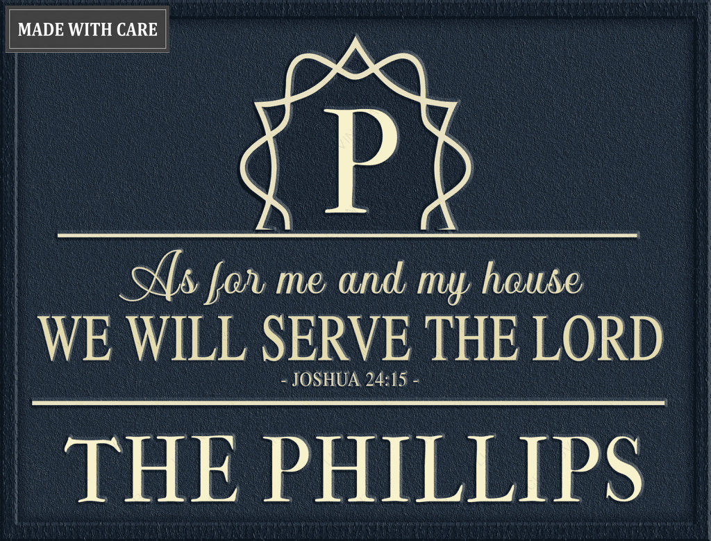 Luvingrace L173 Vintage Monogram Collection As For My House Personalized Doormat