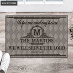 Luvingrace L20 Vintage Monogram Collection As For My House Personalized Doormat