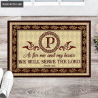 Luvingrace L21 Vintage Monogram Collection As For My House Personalized Doormat