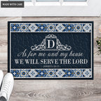 Luvingrace L22 Vintage Monogram Collection As For My House Personalized Doormat