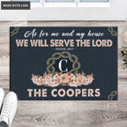 Luvingrace L23 Monogram Collection As For My House Personalized Doormat
