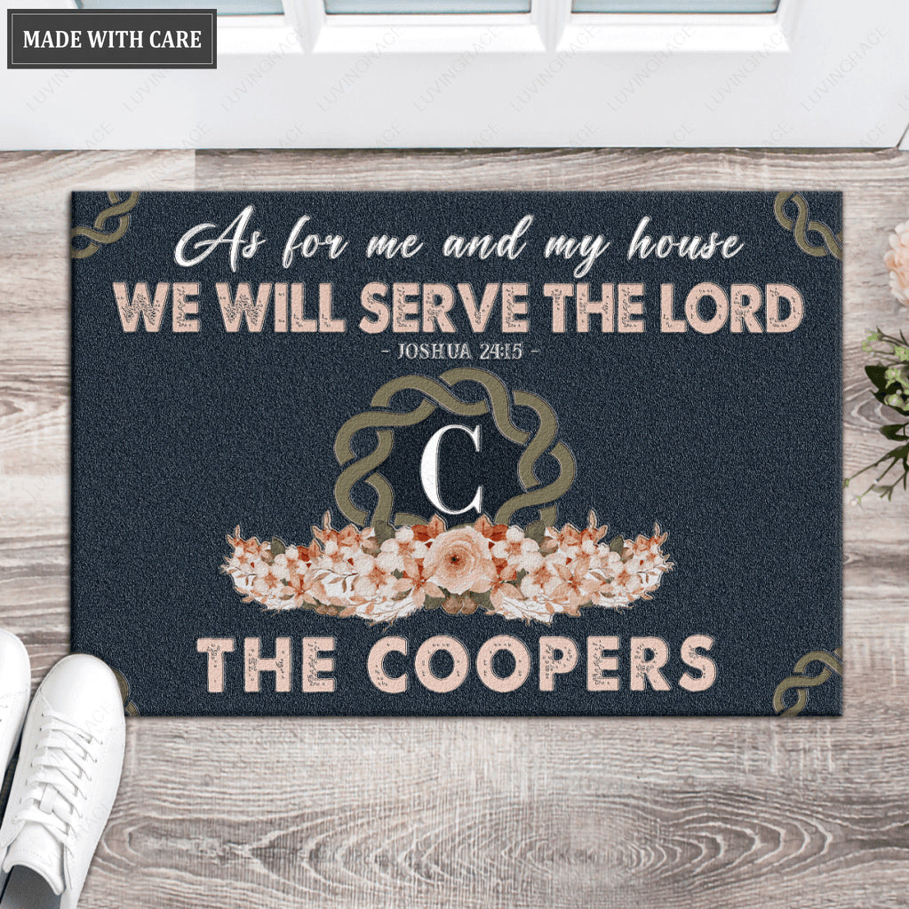 Luvingrace L23 Monogram Collection As For My House Personalized Doormat