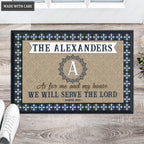 Printfamily L24 Monogram Collection As For My House Personalized Doormat