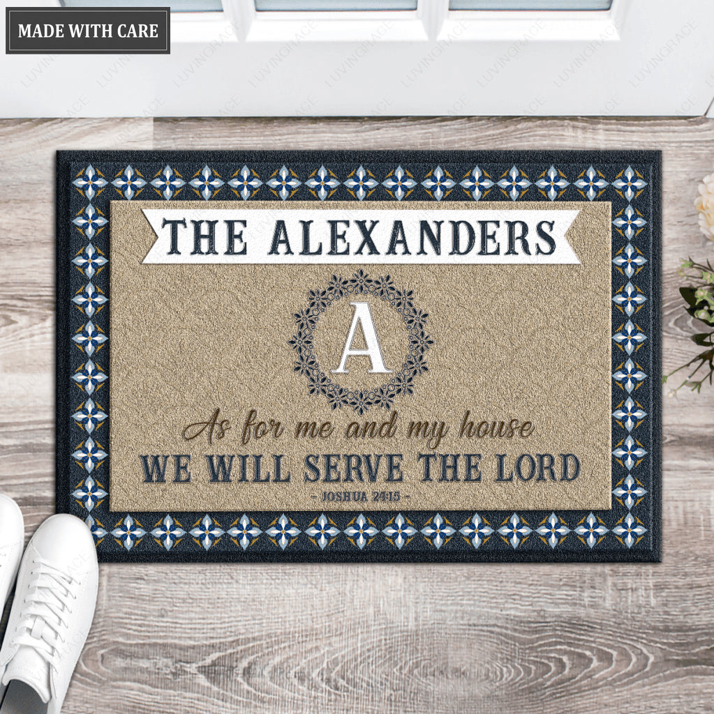 Luvingrace L24 Monogram Collection As For My House Personalized Doormat
