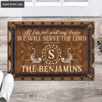 Printfamily L26 Monogram Collection As For My House Personalized Doormat