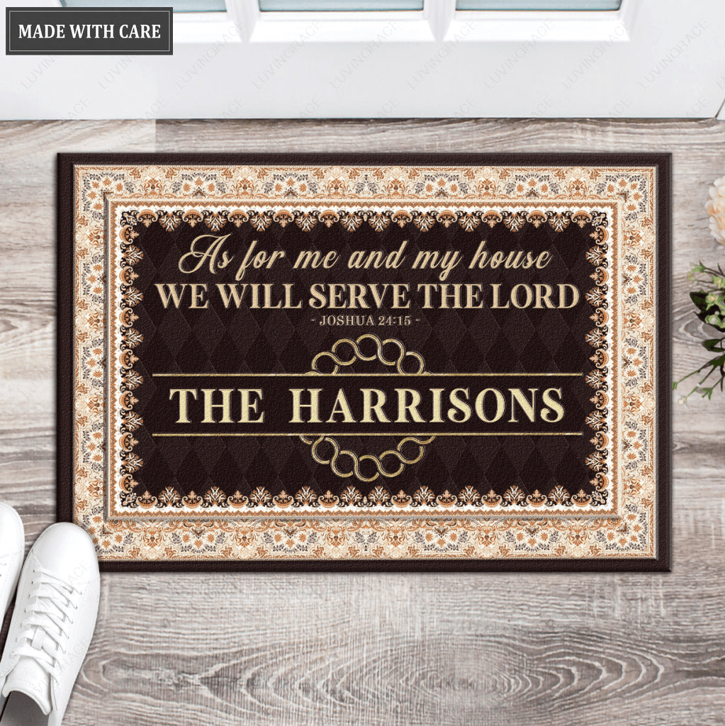 Luvingrace L27 Monogram Collection As For My House Personalized Doormat