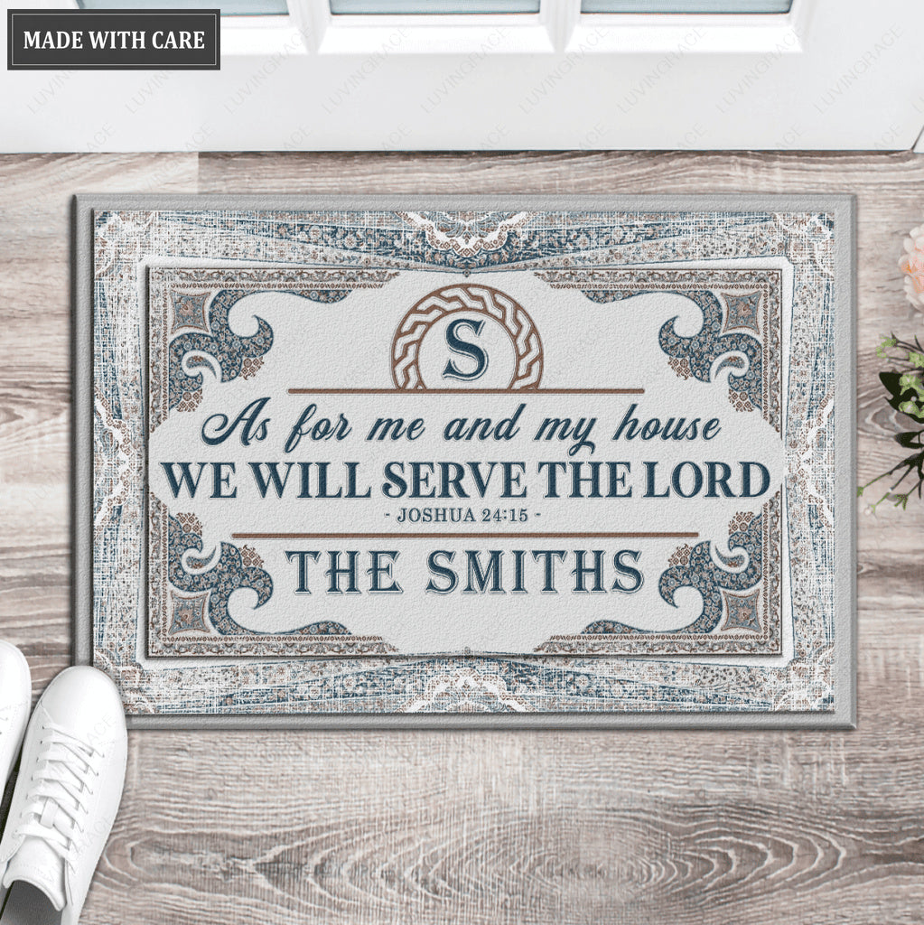 Luvingrace L28 Monogram Collection As For My House Personalized Doormat