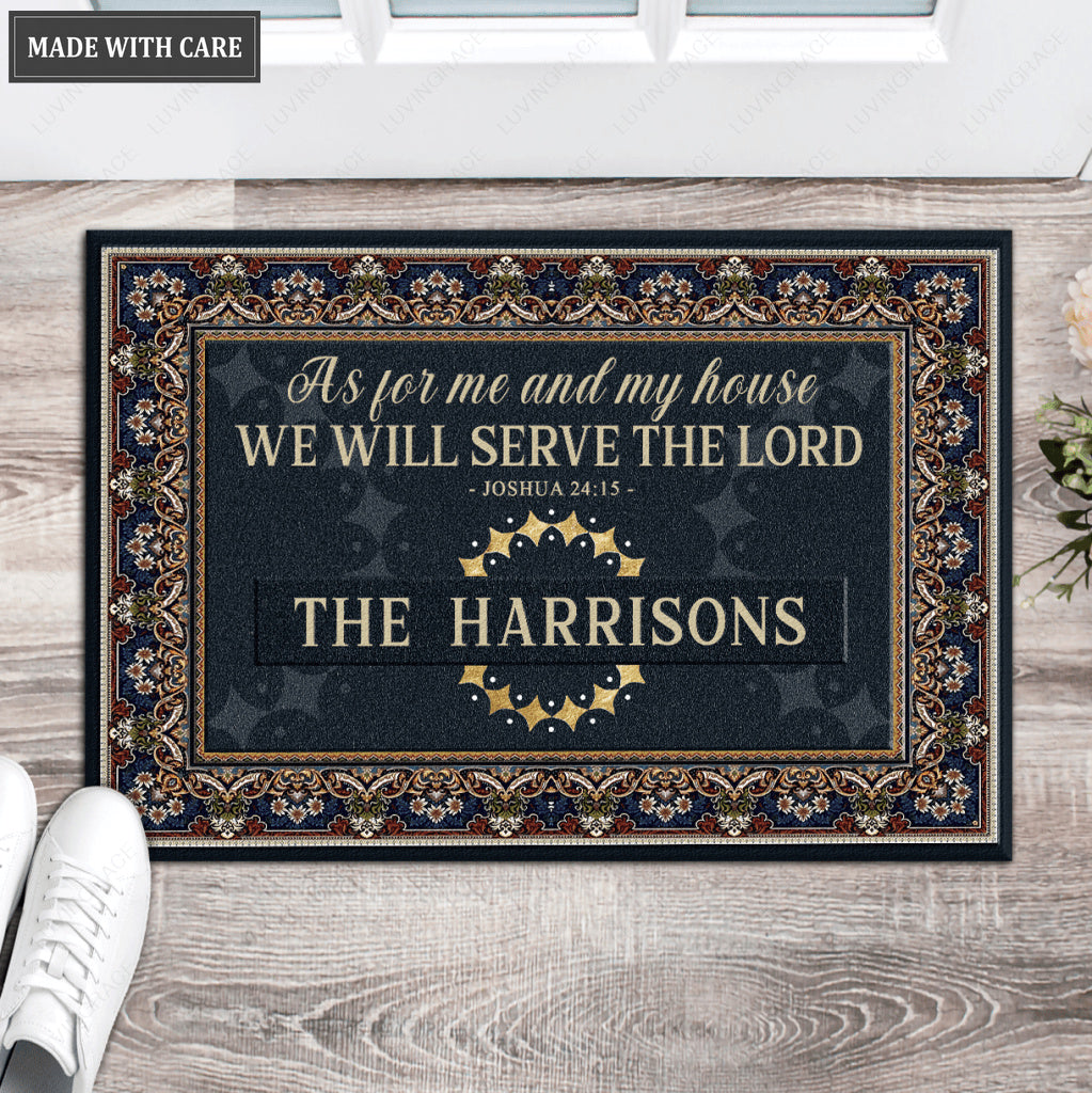 Luvingrace L31 Monogram Collection As For My House Personalized Doormat