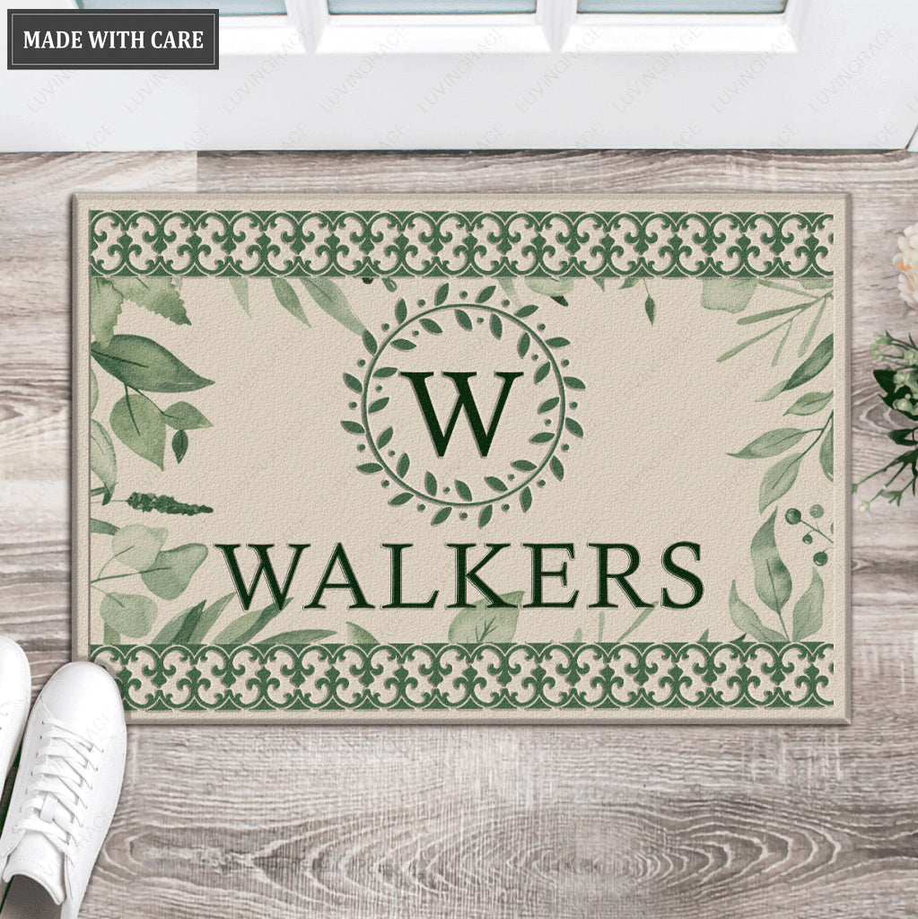 Luvingrace L32 Monogram Collection Family Name Personalized Doormat