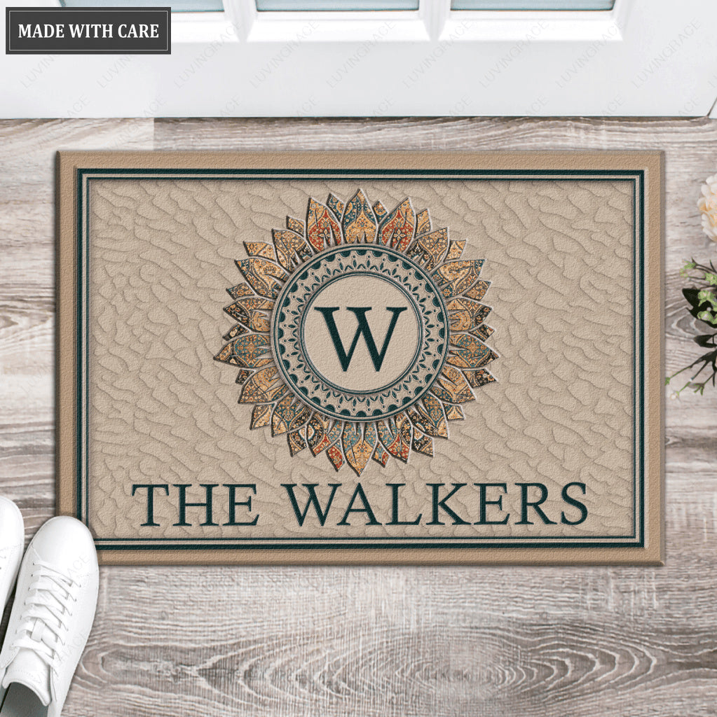 Luvingrace L35 Monogram Collection Family Name Personalized Doormat
