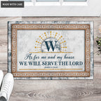 Printfamily L36 Monogram Collection As For My House Personalized Doormat