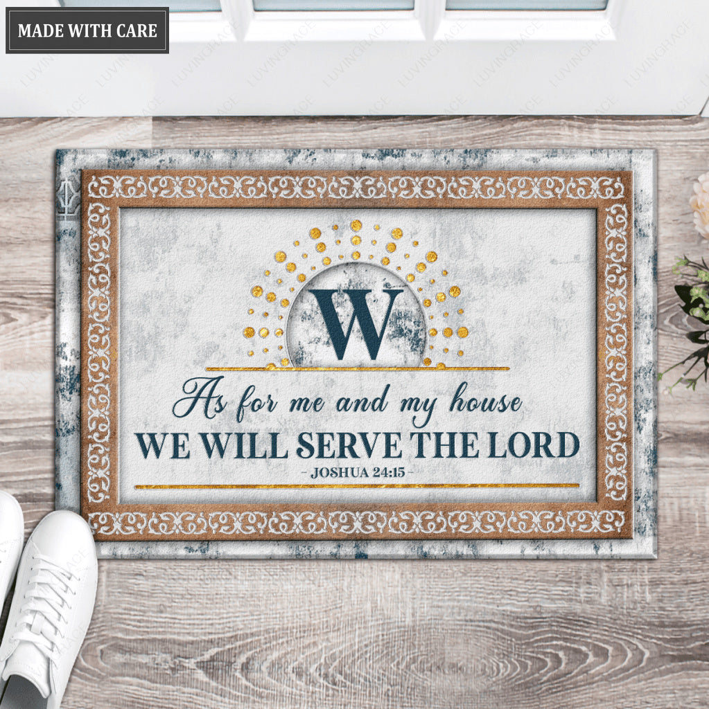 Luvingrace L36 Monogram Collection As For My House Personalized Doormat