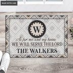 Printfamily L37 Monogram Collection As For My House Personalized Doormat