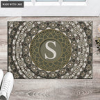Luvingrace L38 Monogram The First Letter of Family Name Personalized Doormat