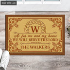 Printfamily L40 Monogram Collection As For My House Personalized Doormat
