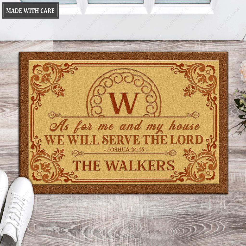 Luvingrace L40 Monogram Collection As For My House Personalized Doormat