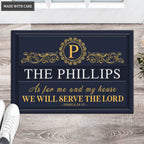 Printfamily L41 Monogram Collection As For My House Personalized Doormat