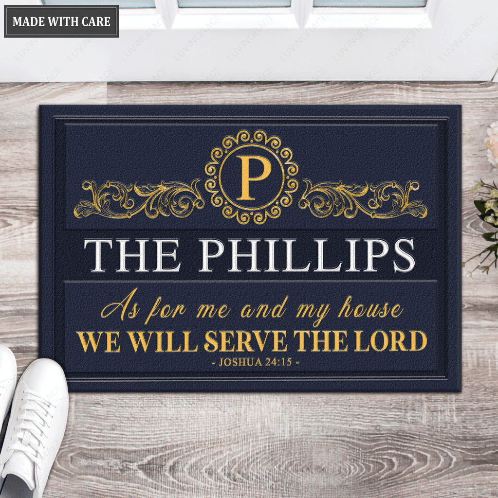 Luvingrace L41 Monogram Collection As For My House Personalized Doormat