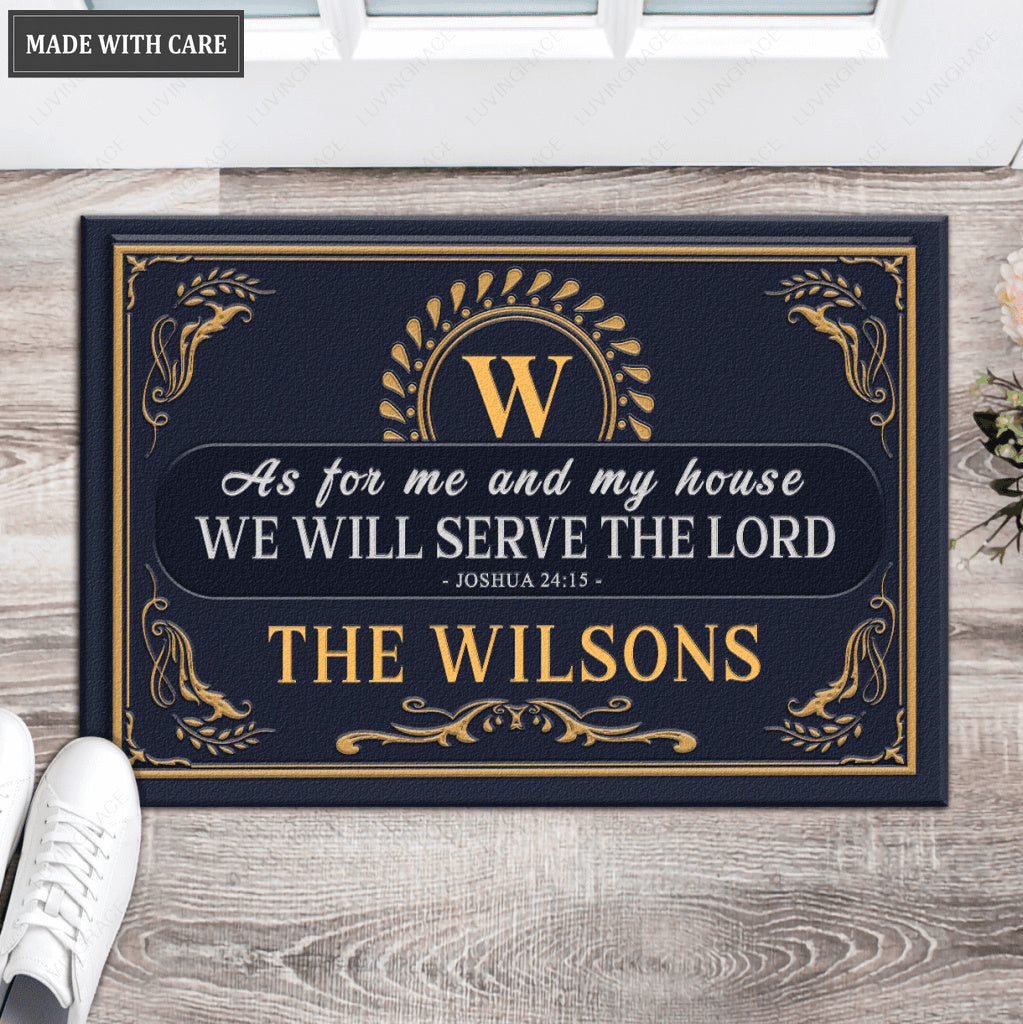 Luvingrace L42 Monogram Collection As For My House Personalized Doormat