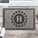 Luvingrace L43 Monogram The First Letter of Family Name Personalized Doormat