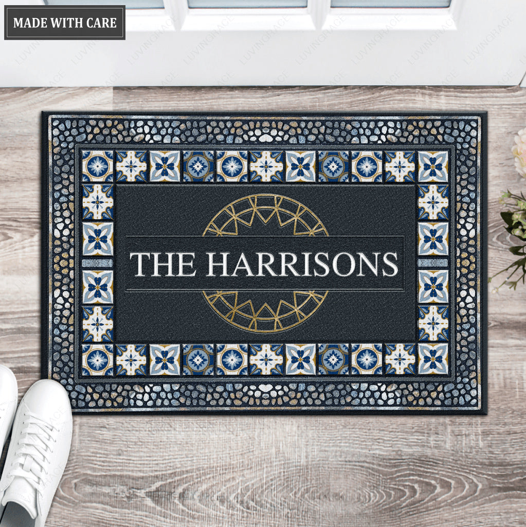 Luvingrace L44 Monogram Collection Family Name Personalized Doormat