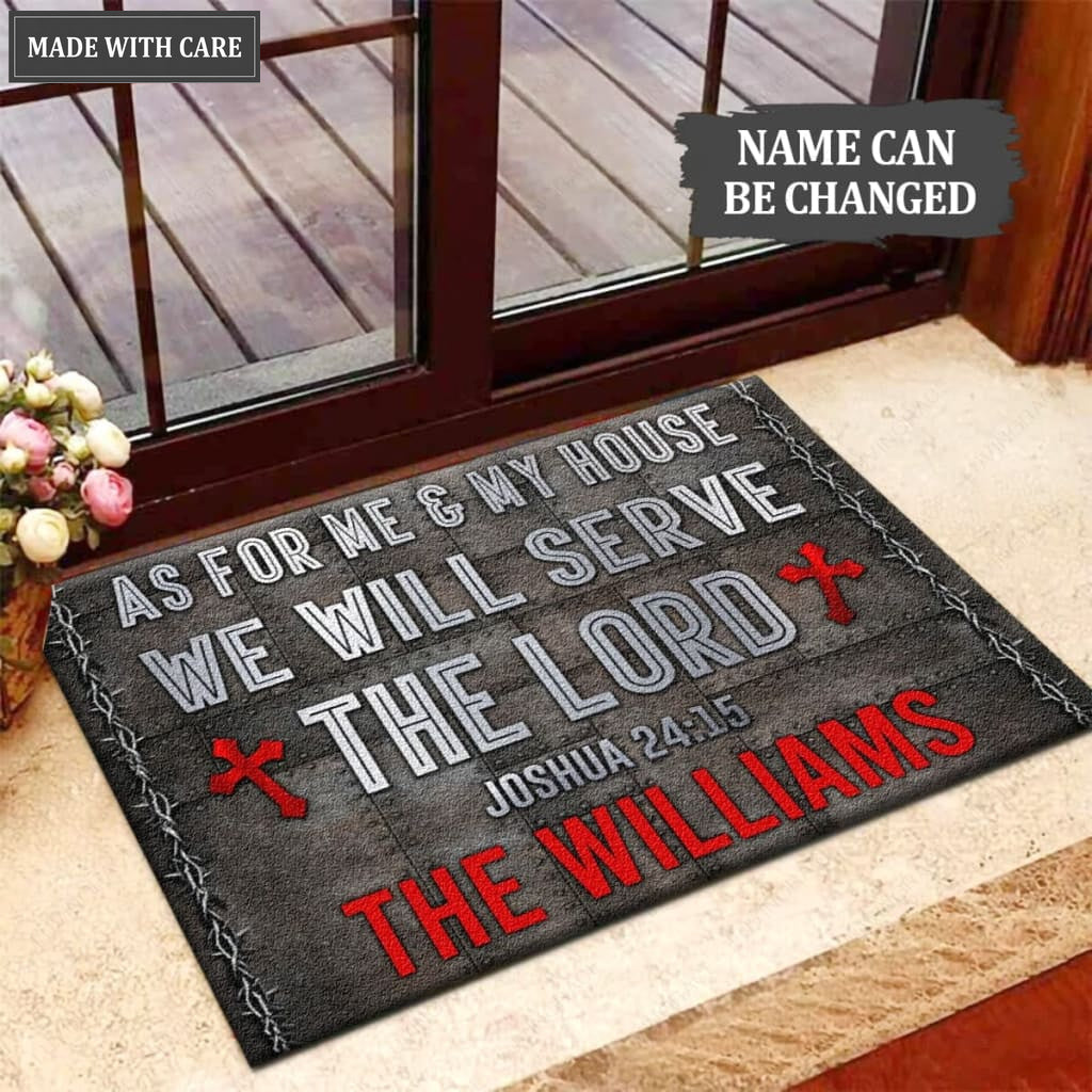 Me My House And The Lord We Serve Personalized Doormat