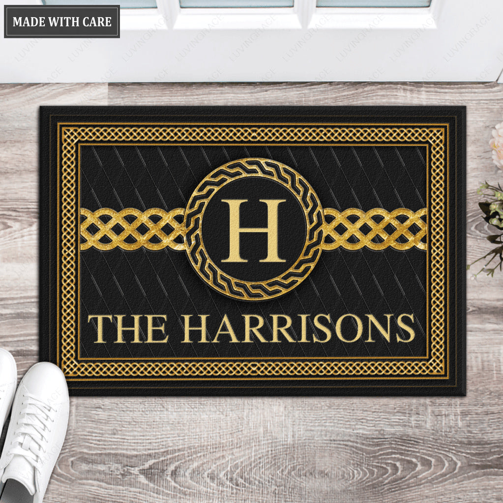 Luvingrace L47 Monogram Collection Family Name Personalized Doormat