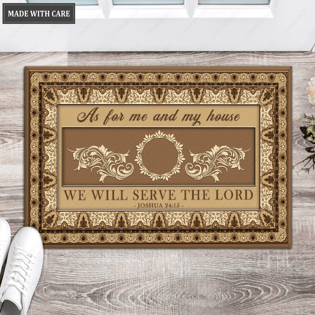 Luvingrace L49 Royal Monogram Collection As For My House Personalized Doormat