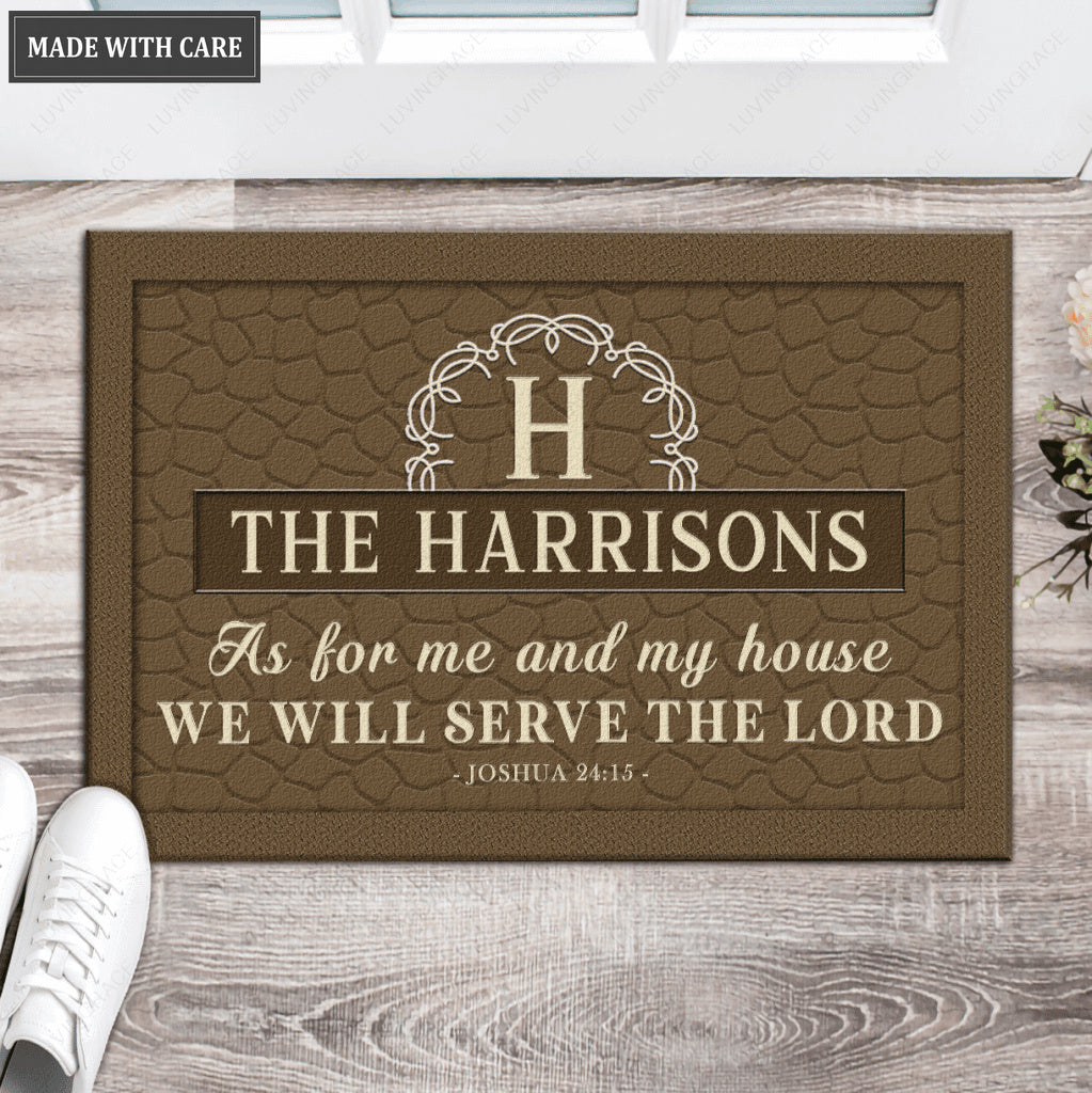 Luvingrace L50 Royal Monogram Collection As For My House Personalized Doormat